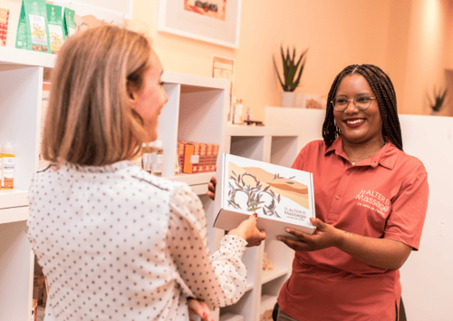 Photo achat de produits bien-être dans la boutique AlterMassagev