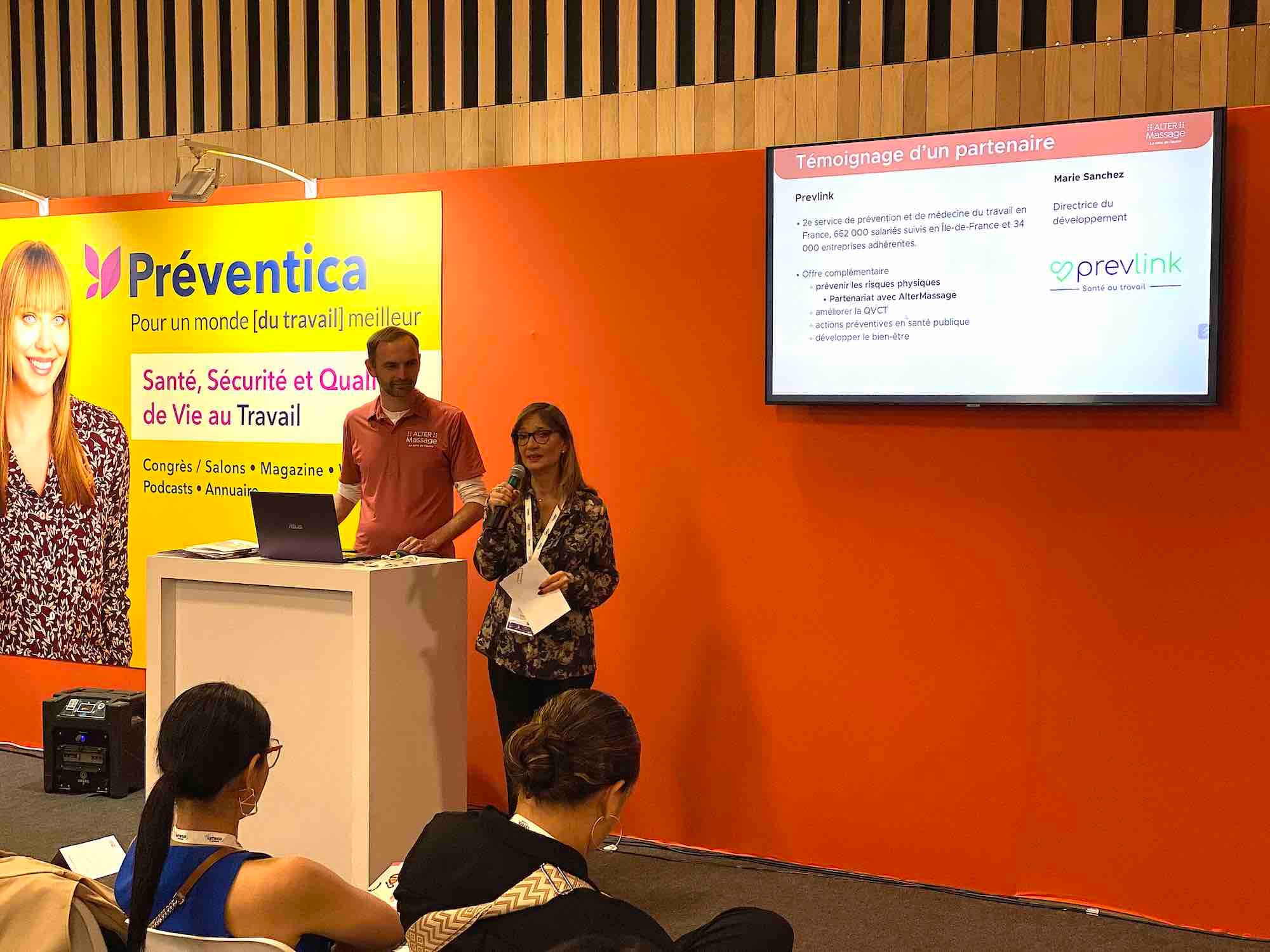 Photo Conférence AlterMassage Prevlink Préventica Paris 2025